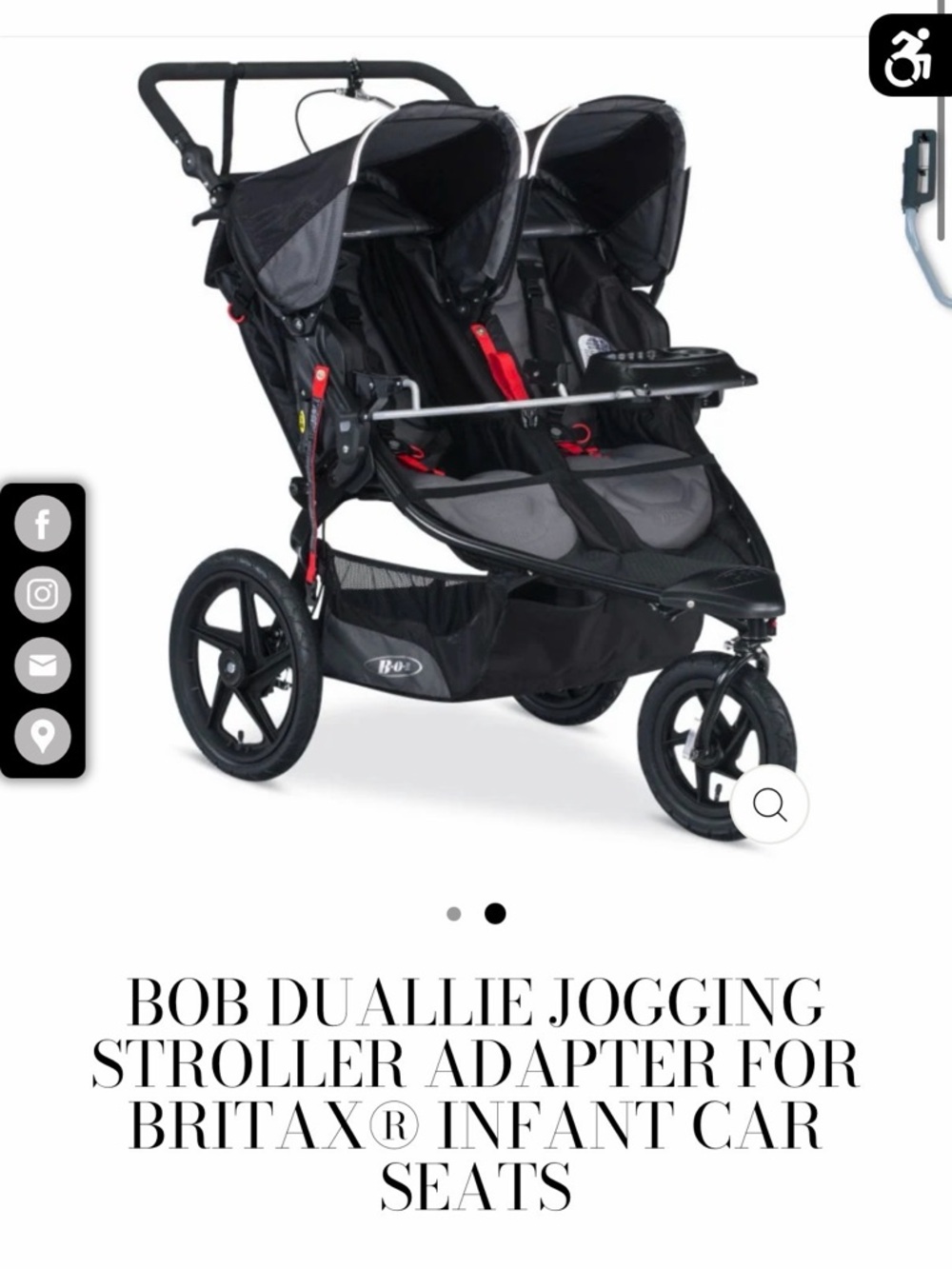 BOB DUALLIE DOUBLE JOGGING STROLLER ADAPTER FOR BRITAX INFANT CAR SEATS